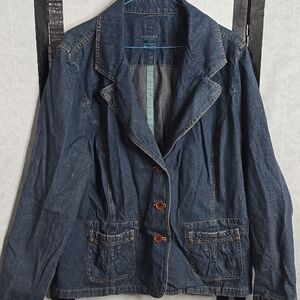 Sonoma Denim Blazer with Brown Buttons